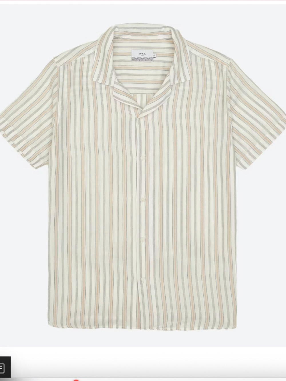 Wax London Striped Short Sleeve Cotton Button Up Shirt - Large